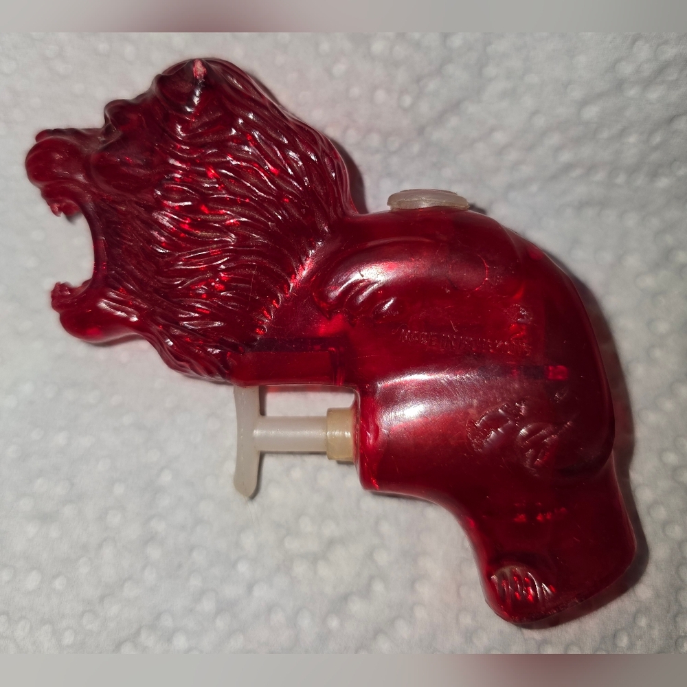 Vintage MCM Plastic Lion Toy Squirt Gun Water Gun